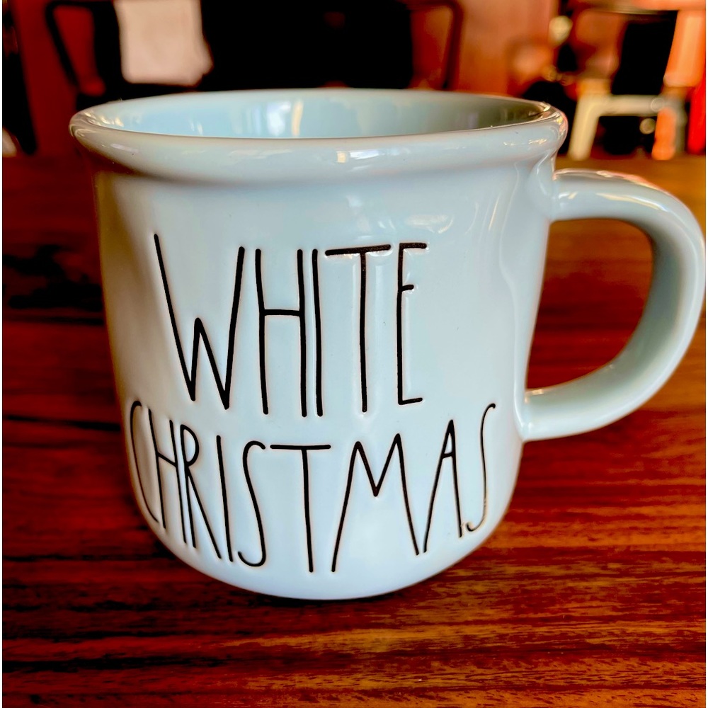 RAE DUNN Light Blue “White Christmas” Mug
